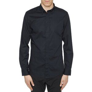 $98  Diesel S-Nap Black Shirt Slim Fit Stretch Long Sleeves Size M